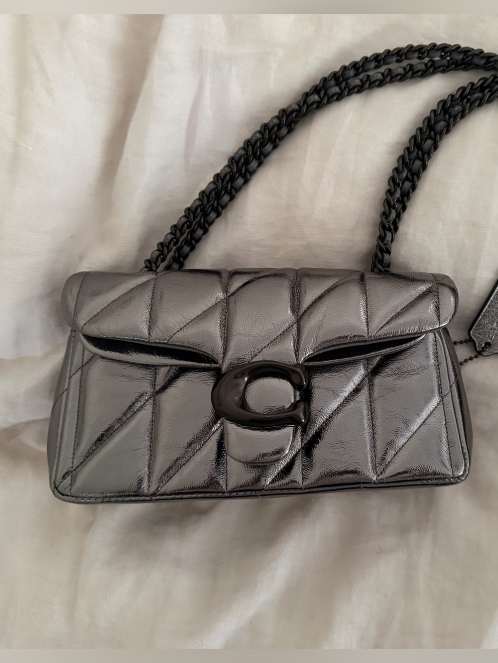 Coach Metallic Quilted Tabby 20 Shoulder Bag in Metallic
